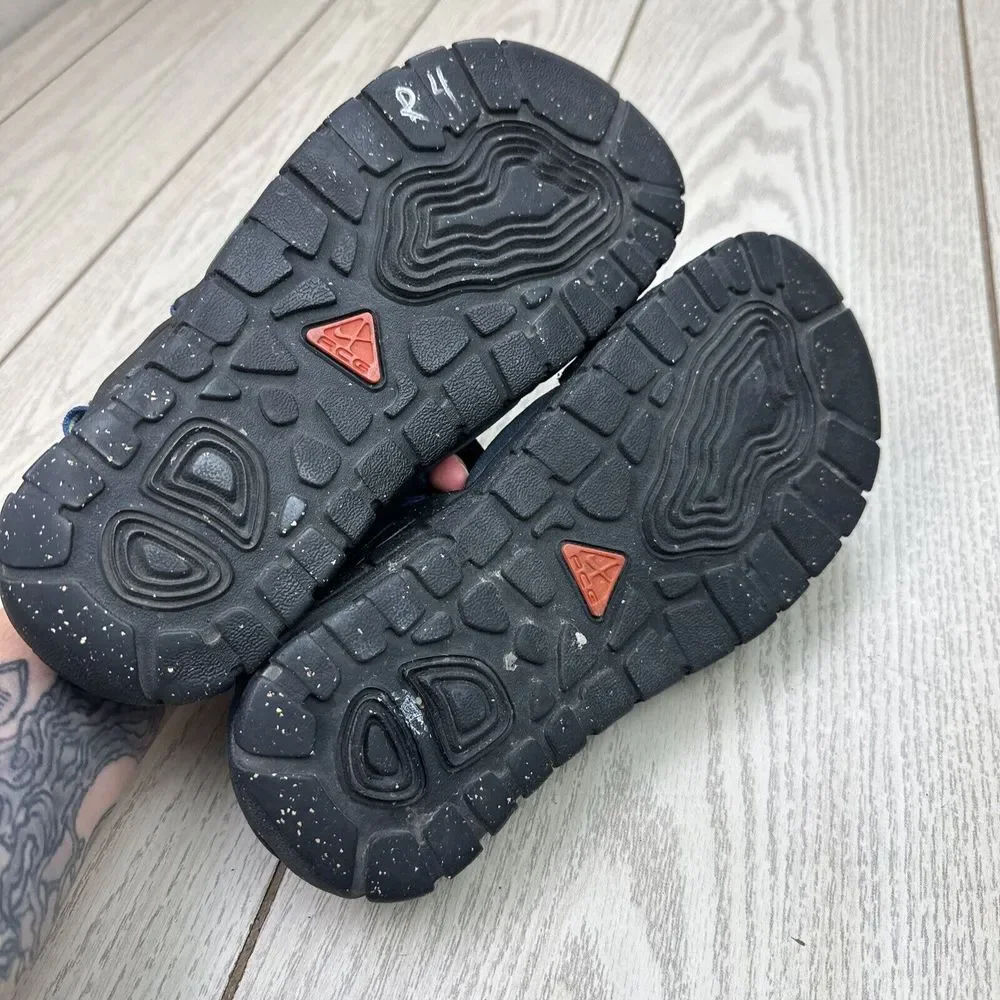 Nike ACG‎ Sandal Woven Nylon Sport Adjustable Strap Shoe Hook Loop SIZE WORN OFF